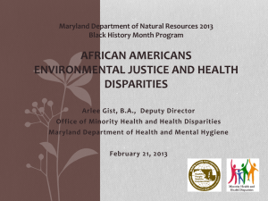 Environmental Justice and Health Disparities in Maryland and DC