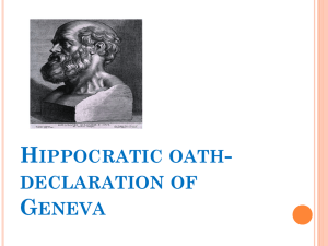Hippocratic oath-declaration of Geneva