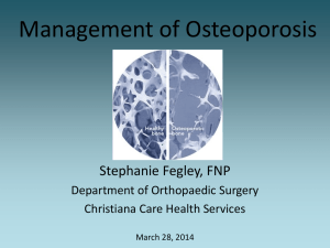 Management of Osteoporosis - Christiana Care Health System