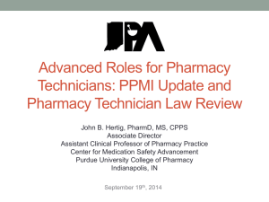 Advanced Roles for Pharmacy Technicians