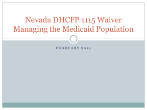 Nevada DHCFP 1115 Waiver Concept