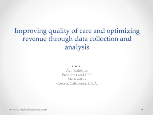 Improving quality of care and optimizing revenue through data