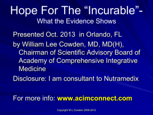 Cowden- Hope For The Incurable- Orlando 2013