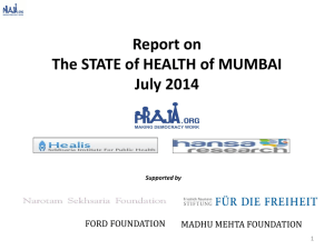 Report on The STATE of HEALTH of MUMBAI July 2014