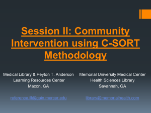 Session II: Community Intervention using C