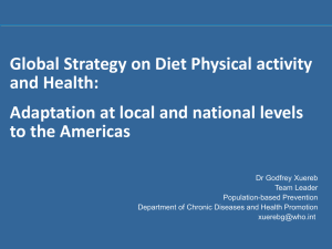 Global Strategy on Diet Physical activity and Health