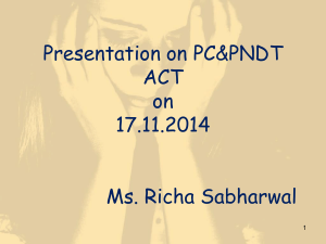 Presentation on PC & PNDT Act on 17-11-2014