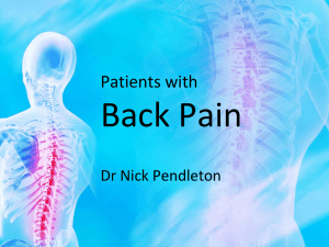 Back Pain - Bolton GP Specialty Training