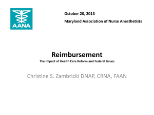 Reimbursement - Maryland Association of Nurse Anesthetists