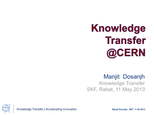 CERN`s policy for Knowledge Exchange