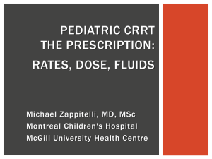 Prescription Rates Dose Fluids - Pediatric Continuous Renal