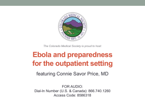 Ebola and Preparedness for THE outpatient setting