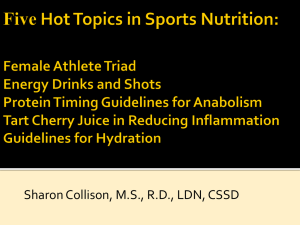 Five Hot Topics in Sports Nutrition: Female Athlete Triad Energy