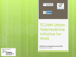 TCLHIN Urban Telemedicine Initiative for WMS