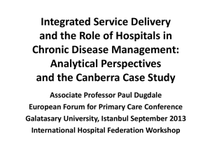 Chronic Disease Management in Canberra Hospital and Health