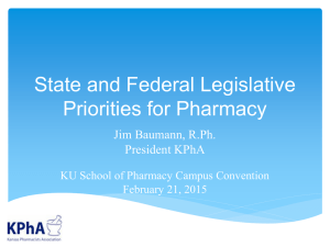 State and Federal Legislative Priorities for Pharmacy