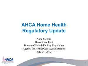 2012 Law Changes - Agency for Health Care Administration