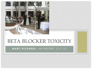 BETA BLOCKER TOXICITY - the UNC Department of Medicine
