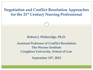 Robert J. Witheridge, Ph.D. Assistant Professor of Conflict