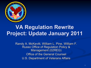 VA Regulation Rewrite Project - Court of Appeals for Veterans