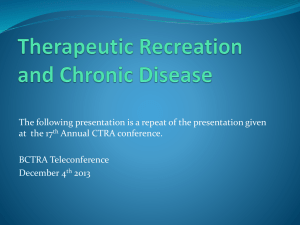 Therapeutic Recreation and Chronic Disease[1]
