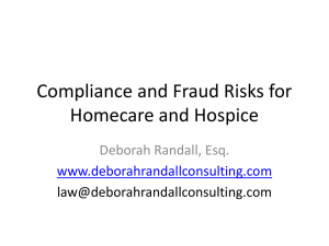 AHLA LongTerm Care and the Law * Homecare and Hospice Fraud
