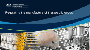 Regulating the manufacture of therapeutic goods (Microsoft