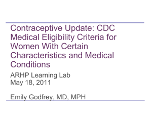 Contraceptive Update CDC - Medical Students for Choice