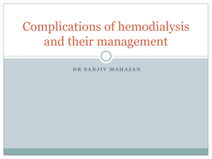 Complications of hemodialysis and their management