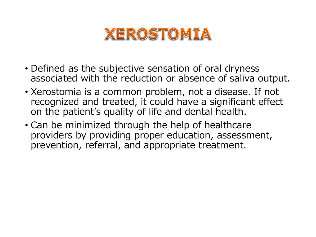 Xerostomia Project