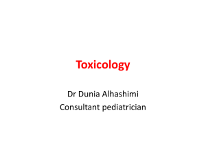 Toxicology By Dr.Dunia Alhashimi - Alsendibad