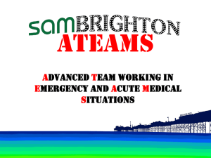 Working as a team - Society for Acute Medicine