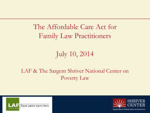Final ACA Overview for Legal Assistance