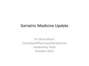 Geriatric Medicine Update for General Practitioners