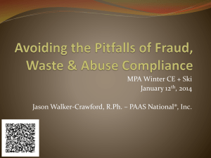 Avoiding the Pitfalls of Fraud, Waste & Abuse Compliance
