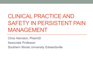 Clinical practice and safety in persistent pain management