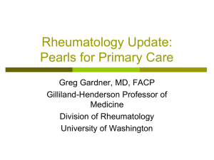 Rheumatology Pearls for Primary Care