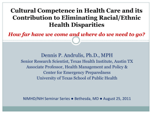 Cultural Competence in Health Care and its Contribution to