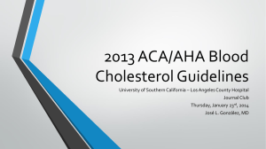 2013 ACA AHA Blood Cholesterol Guidelines