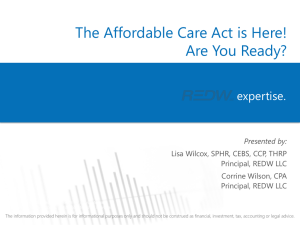 The ACA is Here - Are You Ready?