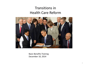 Transitions in Health Care Reform