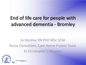 End of life care for people with advanced dementia