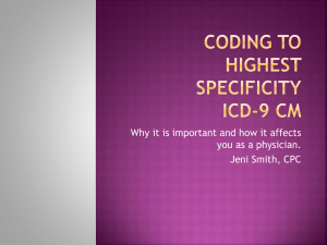 Coding to Highest Specificity ICD