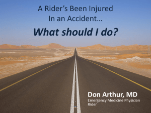 Motorcycle accident first responder guidance