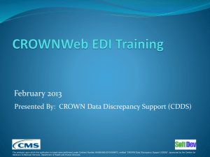 CROWNWeb EDI Training.