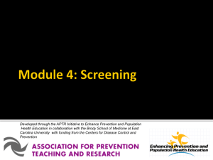 Screening Slides - Association for Prevention Teaching and Research