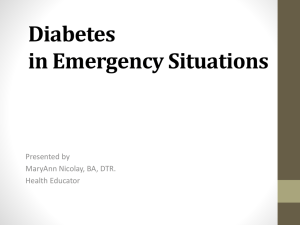 Diabetes in Emergency Situations