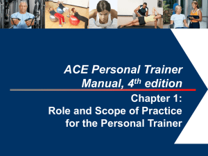 ACE-certified Personal Trainer Scope of Practice