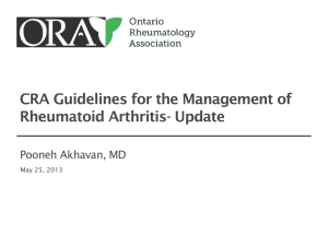 RA Guidelines - Ontario Rheumatology Association