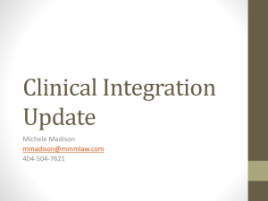 ACO/Clinical Integration Update